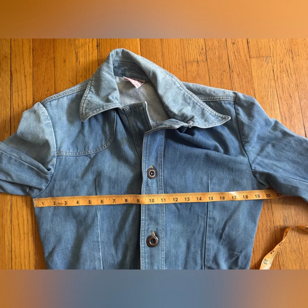 70s Vintage Brittania Mid Wash Denim Dress - Picture 4 of 10